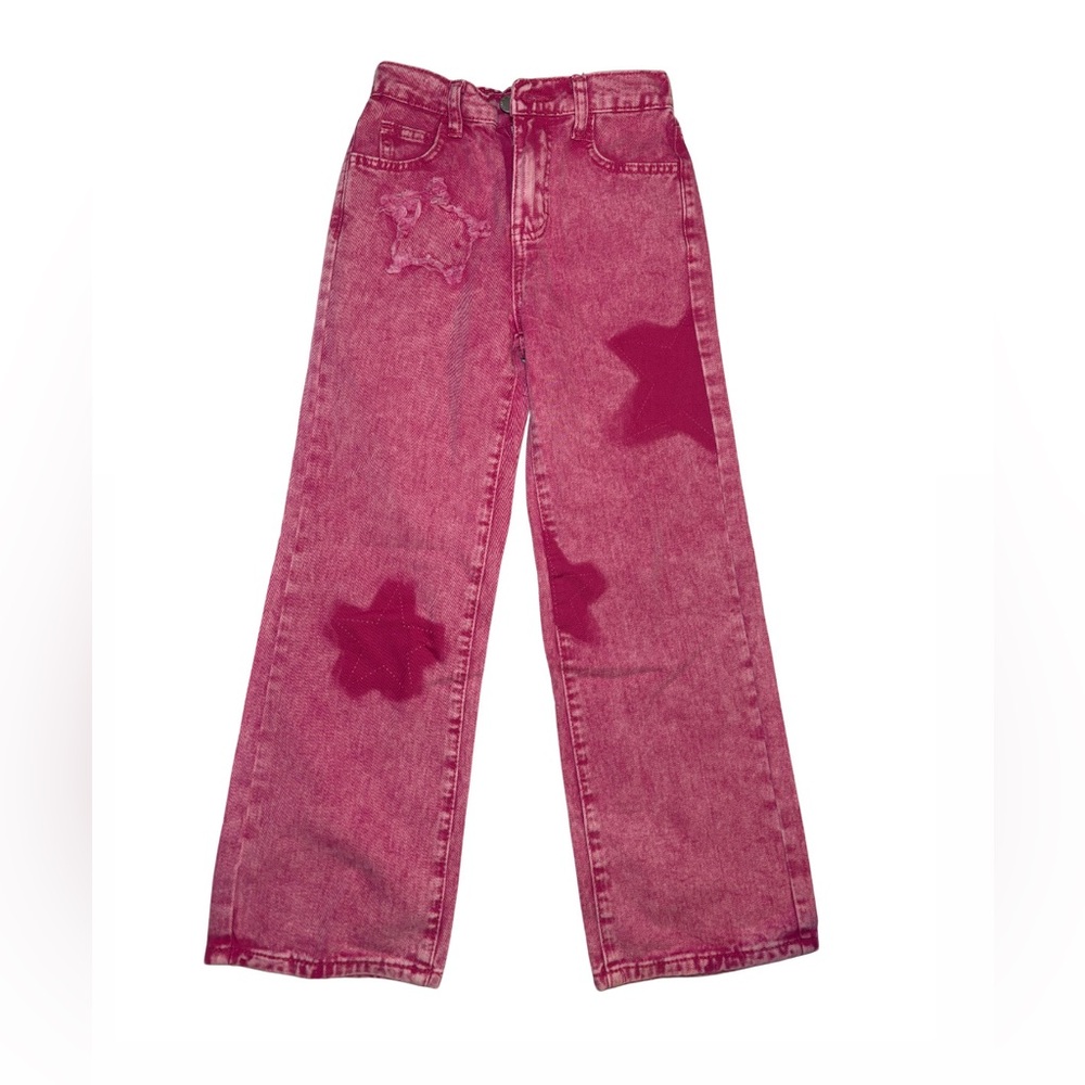 Pink Star Patterned kids Jeans